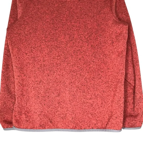 Medium Women's L.L.Bean Sweater Fleece Pullover Heathered Coral Grey Accent - Picture 10 of 10